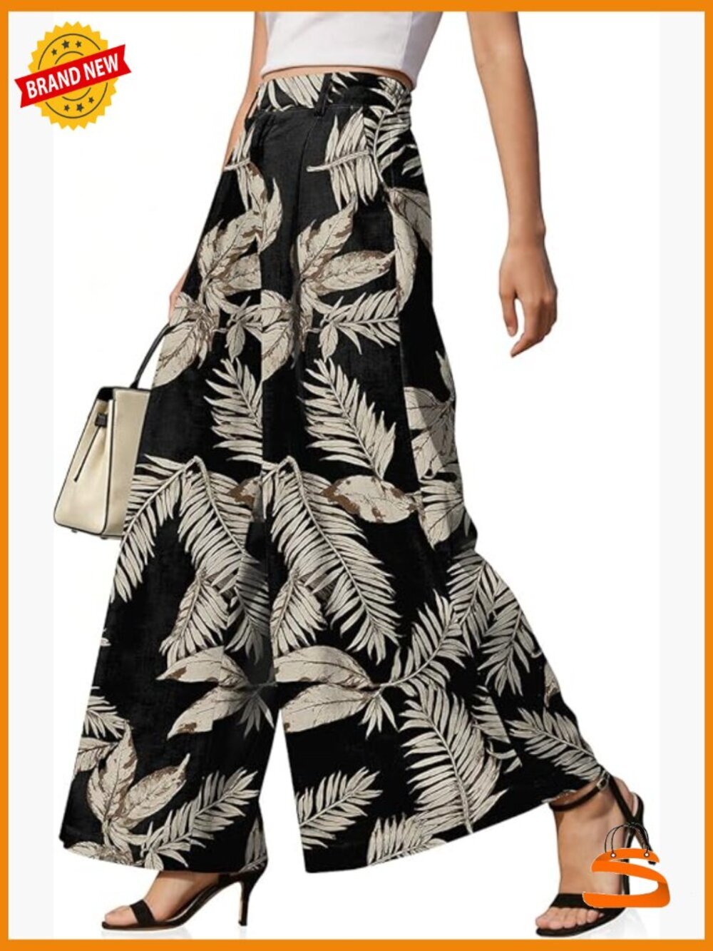 High Waisted Linen Palazzo Pants Wide Leg Trousers Flowy with Pockets